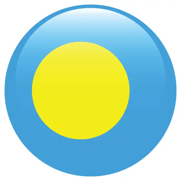 Vector illustration of Palau flag. Flag icon. Standard color. Circle icon flag. 3d illustration. Computer illustration. Digital illustration. Vector illustration.