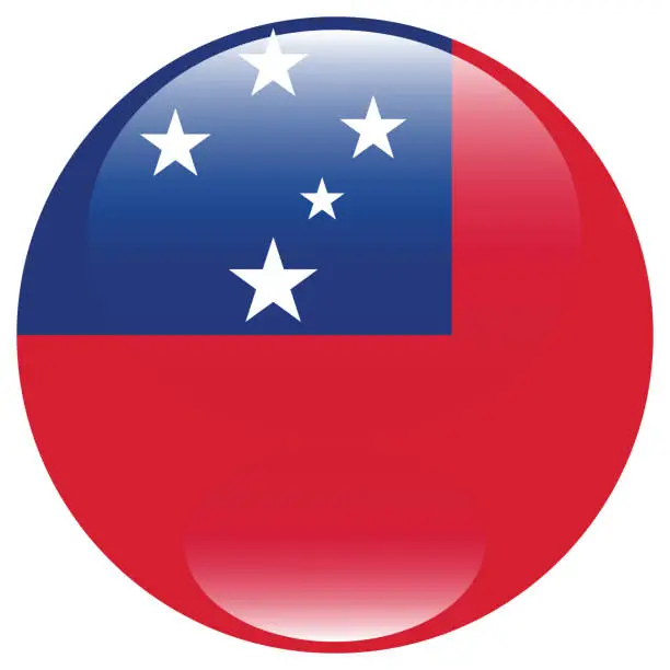 Vector illustration of Samoa flag. Flag icon. Standard color. Circle icon flag. 3d illustration. Computer illustration. Digital illustration. Vector illustration.