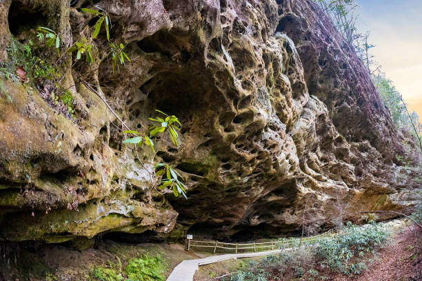 Hazard Cave trail rocks formation at Big South Fork National recreation area