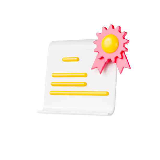 graduate certification paper icon on isolated white background, diploma. 3d render illustration