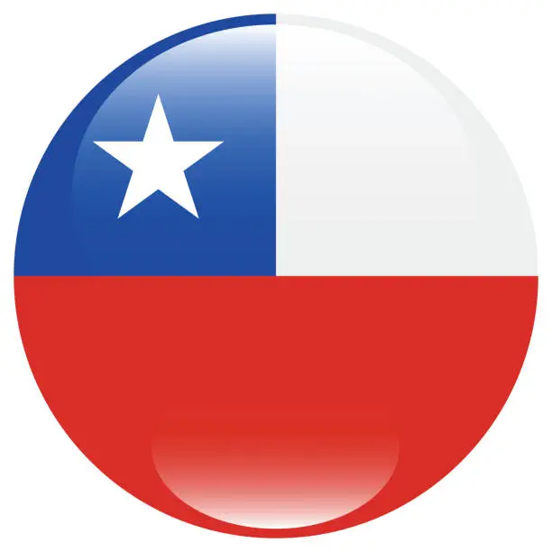 Vector illustration of Chile flag. Flag icon. Standard color. Circle icon flag. 3d illustration. Computer illustration. Digital illustration. Vector illustration.