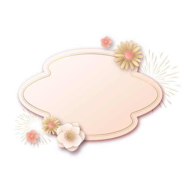 白のベクトル花のモックアップ フレーム イラスト - spring border点のイラスト素材／クリップアート素材／マンガ素材／アイコン素材