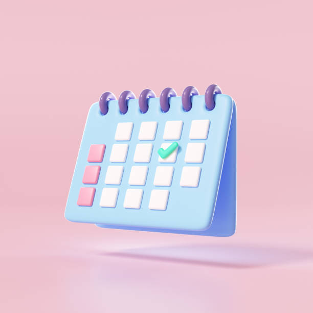 istock Minimal 3d calendar icon on pink background. 3d rendering 1958942228