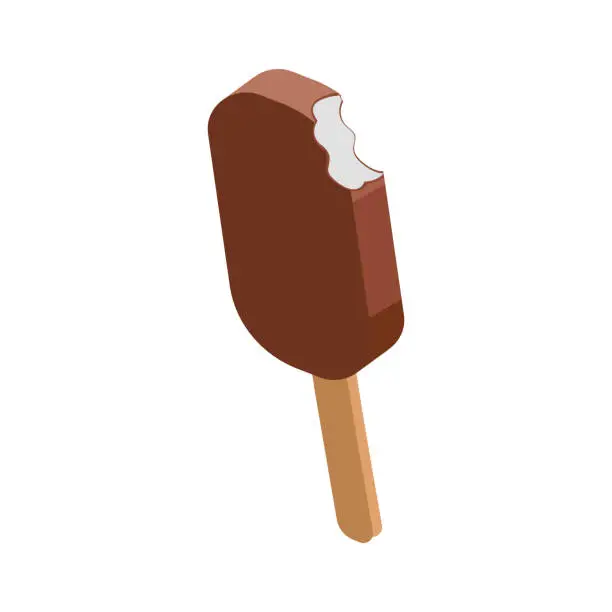 Vector illustration of vector classic bitten popsicle ice creams on white