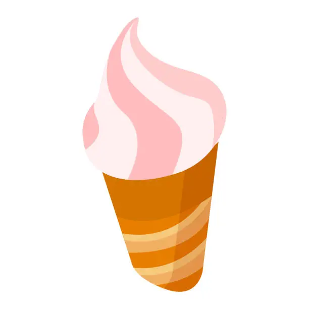 Vector illustration of vector funny ice cream on white background