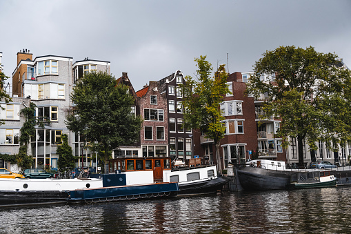 Amsterdam Canal And Zuiderkerk Tower