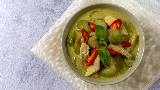 Traditonal Thai food Green Curry Chicken