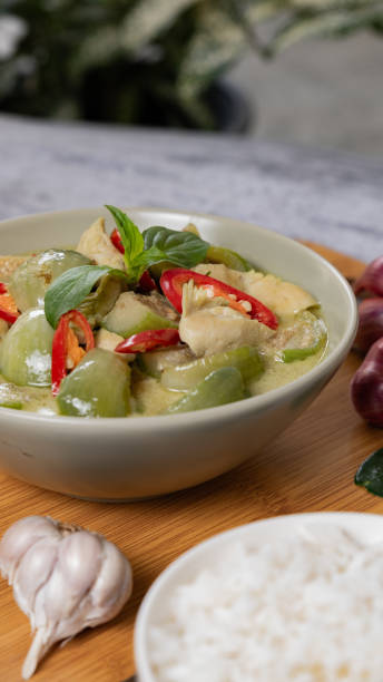 istock Green Curry Chicken serve with steamed rice 1959028917