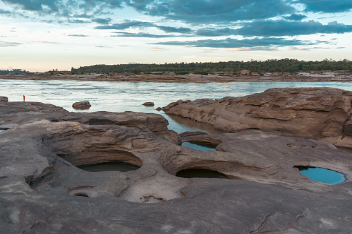 Sam Phan Bok is a group of sandstone in the Mekong River, in Ubon Ratchathani, Thailand