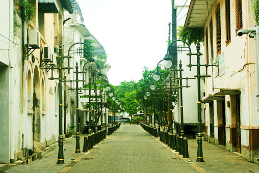 Artistic pedestrian zone in Semarang city, Central Java, Indonesia.