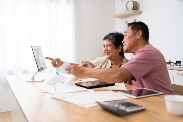 istock Senior couple learning about new technology, Active modern life after retirement 1959060780