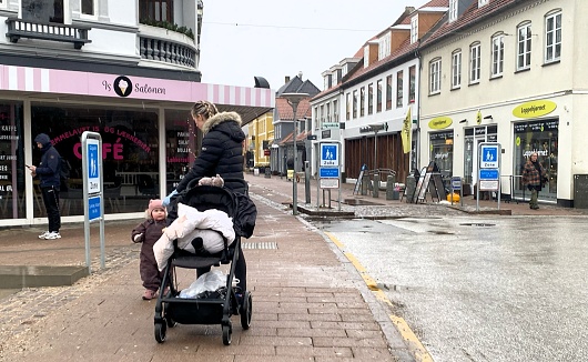 Frederiksværk, located in Zealand, Denmark, is a town with a population of 12,815 individuals. The photograph was captured in Egil Hardersgade on January 21, 2024, in Frederiksværk, Denmark.