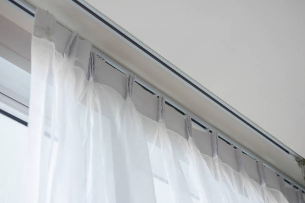 istock Curtain window interior decoration in living room 1959112133