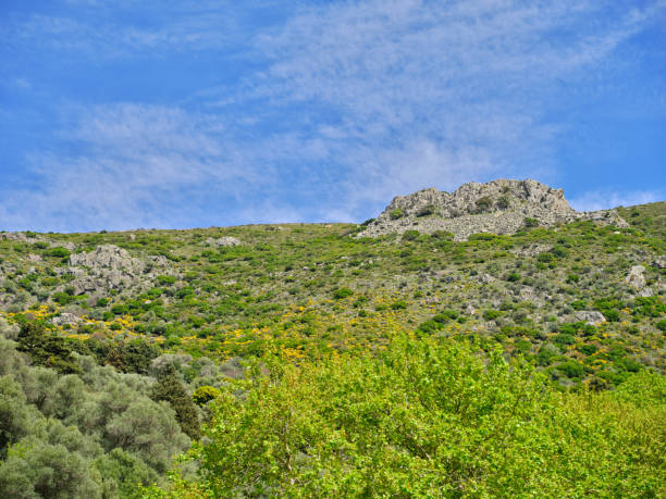 Mountain and cliffs inland in Crete, Greece