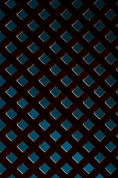 Abstract background with wooden grid on a colored dark background