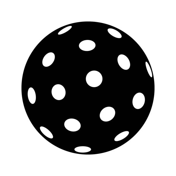 мяч для пиклбола с отверстиями - пиклбол stock illustrations