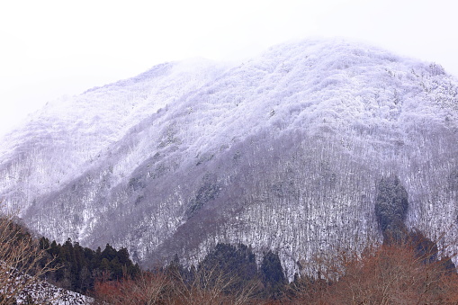Mountains near village of Shirakawa-go located in Gifu Prefecture, Japan