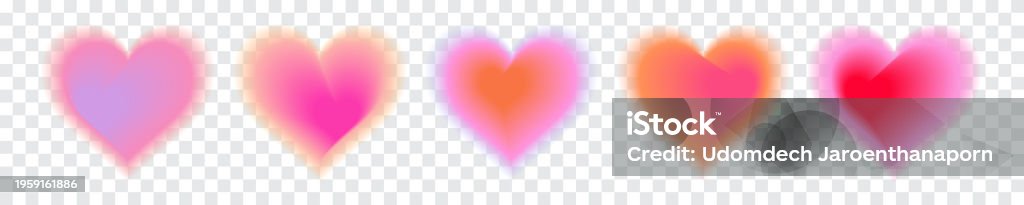 Fancy Heart Gradient Pattern Gradient Heart Shape Set Valentine Day Birthday Design Wedding ...