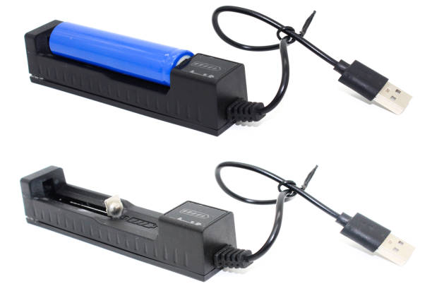 Lithium Battery USB Charger isolated on white background