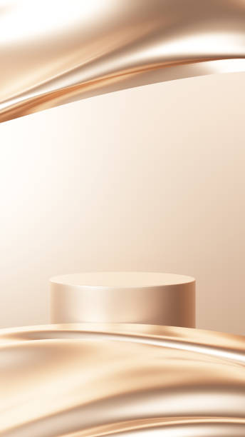istock 3D Illustration.Beige cloth and base rippling in the wind. (Vertical) 1959190730