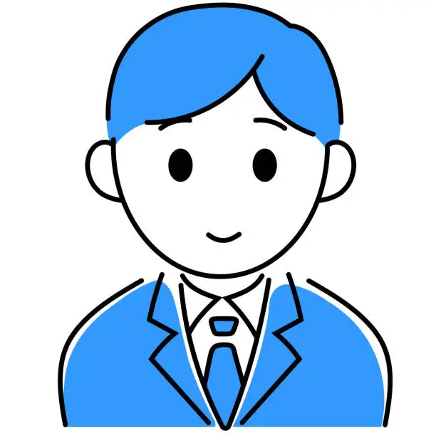 Vector illustration of Businessman simple character icon illustration