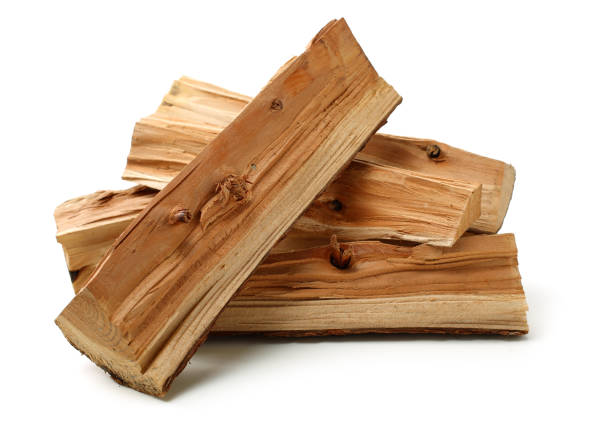 Pile of firewood isolated on a white background