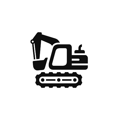 Excavator icon isolated on white background