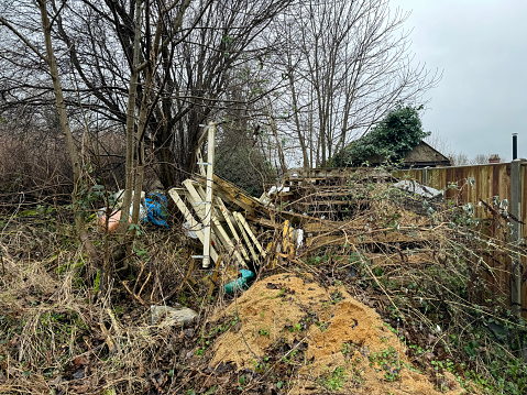 Builders rubbish left in woods in Norfolk