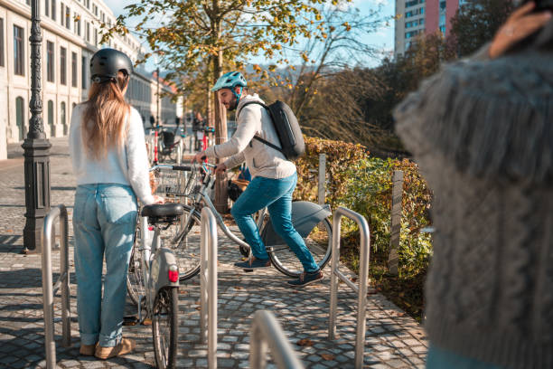 istock Diverse Group of Friends with Bicycles in Urban Setting 1959306334