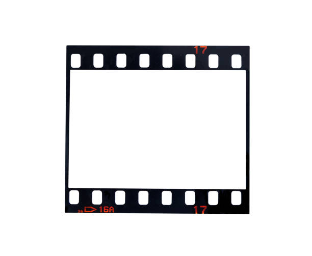 35mm Film Strip Detail - Silhouette  on White Background