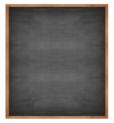 Blank old blackboard isolated on white background