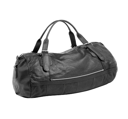 Small black bicycle bag isolated on white.