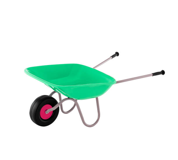 istock wheel barrow, empty concrete trolley isolated on white background 1959355504