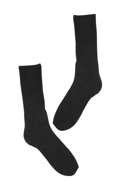 istock Black socks close-up on a white background 1959356098