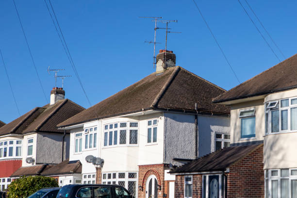 Houses in a suburban neighbourhood in England