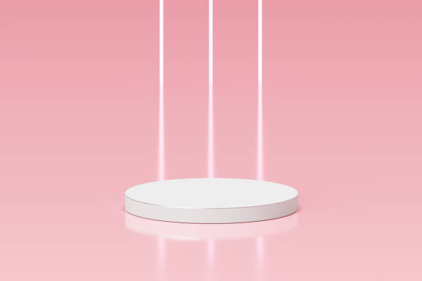 istock Minimal pink podium pedestal 3d display stand geometric platform with modern abstract light product stage scene background or pastel blank cosmetic presentation show room studio empty beauty mockup. 1959392392