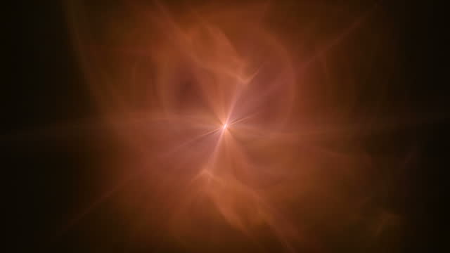 Fractal flame, gas, nebula, smoke or plasma loop. Abstract animation. Orange.
