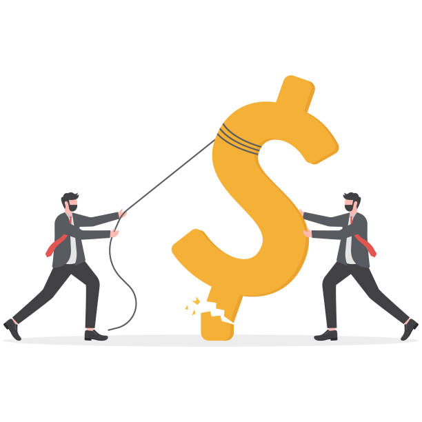 istock Business team struggling with business crises and financial inflations 1959462492