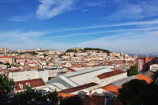 the view of old lisbon city, portugal - lisbon portugal city europe portuguese culture photos et images de collection