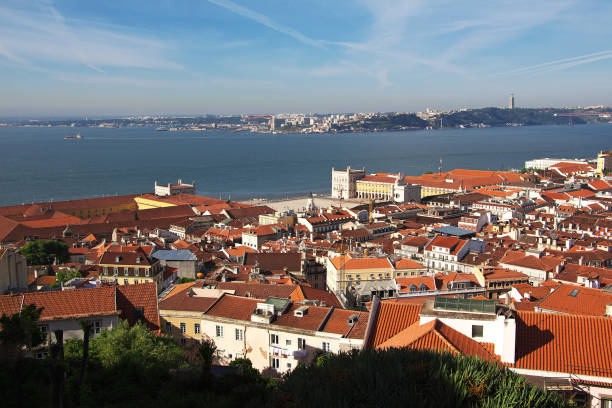 the view of old lisbon city, portugal - lisbon portugal city europe portuguese culture photos et images de collection