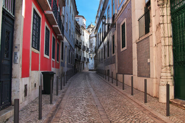 the street in lisbon city, portugal - lisbon portugal city europe portuguese culture imagens e fotografias de stock