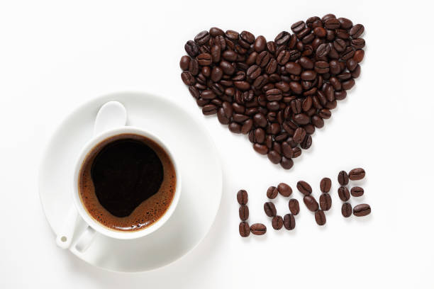 istock Coffee cup, heart and the word 