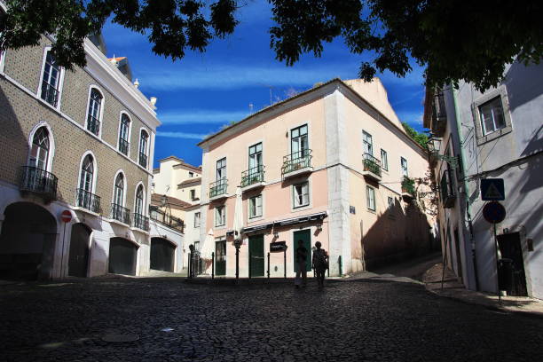 the vintage house in lisbon, portugal - lisbon portugal foto e immagini stock