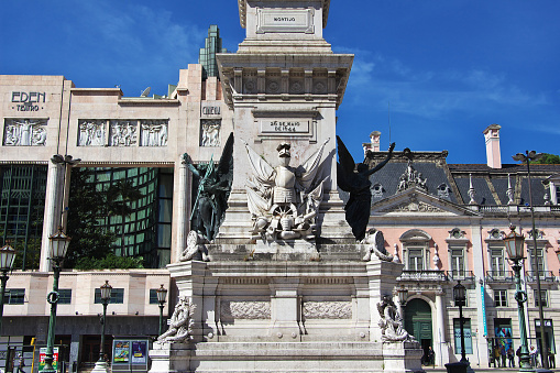 Lisbon, Portugal - 10 May 2015: The monument in Lisbon city, Portugal
