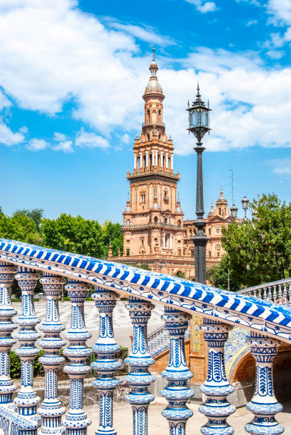 istock blue ceramic bridge, azulejos, in Sevilla, Spain 1959535760