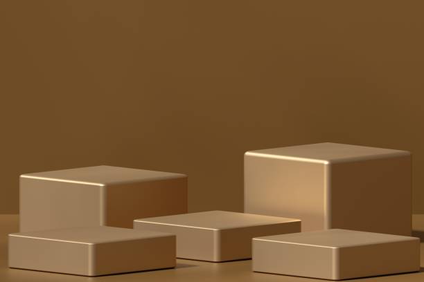istock 3D rendering of empty podiums for product presentation 1959617528