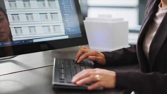 Skilled Designer Using 3d Modeling Tools To Develop Designs Stock Photo ...