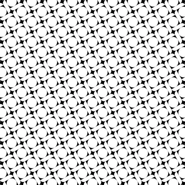 Vector illustration of Circles and rounded rectangular repeating pattern