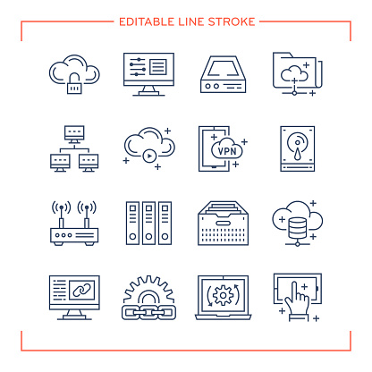 Editable Line Icons for Backup.