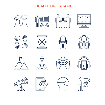Editable Line Icons for Hobbies.